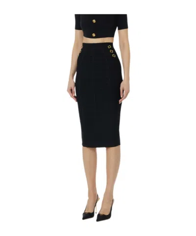 Elisabetta Franchi Skirt In 3d Knit Fabric In Black