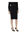 Elisabetta Franchi Skirt In Crêpe Fabric With Jewel Logo In Black