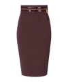Elisabetta Franchi Merlot Midi Skirt With Front Zip In Purple