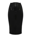 Elisabetta Franchi Skirt In Neoprene Fabric With Corset Details In Black