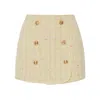 Elisabetta Franchi Skirt In Boucl Lurex With Logoed Buttons In Lemonade
