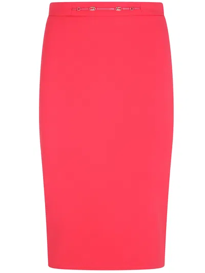 Elisabetta Franchi Skirt Midi "go22366e2 Cg5 Red Passion"