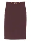 Elisabetta Franchi Button-fastening Pencil Skirt In Red