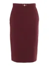 Elisabetta Franchi Skirt With Logo In Red