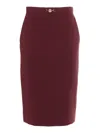 Elisabetta Franchi Skirt With Logo In Red