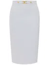 Elisabetta Franchi High-waisted Skirt Button Gold Hardware In White