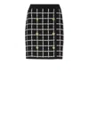 Elisabetta Franchi Black Logo Jacquard Mini Skirt With Gold Buttons