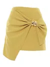 Elisabetta Franchi Curry Wrap Skirt In Yellow