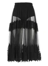 Elisabetta Franchi High Waist Lace-detailed Tulle Skirt