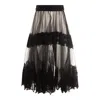 Elisabetta Franchi High Waist Lace-detailed Tulle Skirt