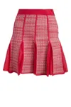 Elisabetta Franchi High-waisted Pleated Skirt In Red