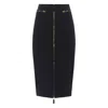 Elisabetta Franchi Lightweight Crepe Skirt With Black Zip In Black