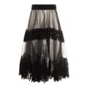 Elisabetta Franchi High Waist Lace-detailed Tulle Skirt In Multi