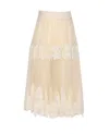 Elisabetta Franchi Couture Skirt Lace Detailing In Neutral