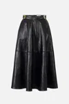 Elisabetta Franchi Leather-effect Belted Midi Skirt