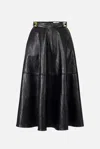 Elisabetta Franchi Leather-effect Belted Midi Skirt
