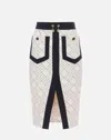 Elisabetta Franchi Geometric Patterned Midi Skirt In Gray