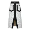 Elisabetta Franchi Geometric Patterned Midi Skirt In Black