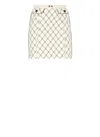 Elisabetta Franchi Diamond-print Crepe Mini Skirt In Beige