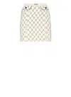 Elisabetta Franchi Diamond-print Crepe Mini Skirt In Beige