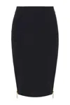 Elisabetta Franchi Knee-length Black Skirt With Gold Zipper Accents In Black