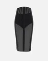 Elisabetta Franchi Events Tulle Midi Skirt In Black