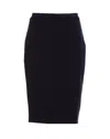 Elisabetta Franchi Longuette Skirt With Bow Detail And Back Split In Black