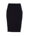 Elisabetta Franchi Longuette Skirt With Bow Detail And Back Split In Black