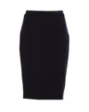 Elisabetta Franchi Longuette Skirt With Bow Detail And Back Split In Black