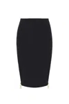 Elisabetta Franchi Knee-length Black Skirt With Gold Zipper Accents In Black