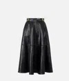 Elisabetta Franchi Flared Midi Skirt With High Waist In Black