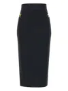 Elisabetta Franchi Skirt In Bi-elastic Fabric With Jewel Logo In Black