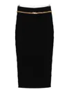Elisabetta Franchi Chain-embellished Geometric Midi Skirt In Black