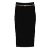 Elisabetta Franchi Chain-embellished Geometric Midi Skirt In Black