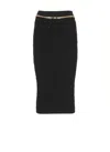 Elisabetta Franchi Fitted Black Viscose Midi Skirt In Black