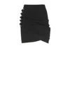 Elisabetta Franchi Asymmetrical Draped Skirt With Metallic Accents In Black