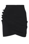 Elisabetta Franchi Asymmetrical Draped Skirt With Metallic Accents In Black