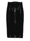 Elisabetta Franchi Knee-length Fitted Skirt With Glossy Stripes In Multi
