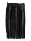 Elisabetta Franchi Leather-trimmed Lace Midi Skirt In Black