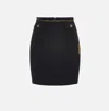 Elisabetta Franchi Black Skirt With Metallic Pendant And Patch Pockets In Fabric Woman In Black