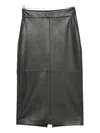 Elisabetta Franchi Leather Pencil Skirt In Black