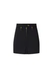 Elisabetta Franchi Mini Skirt With Front Slit In Blue
