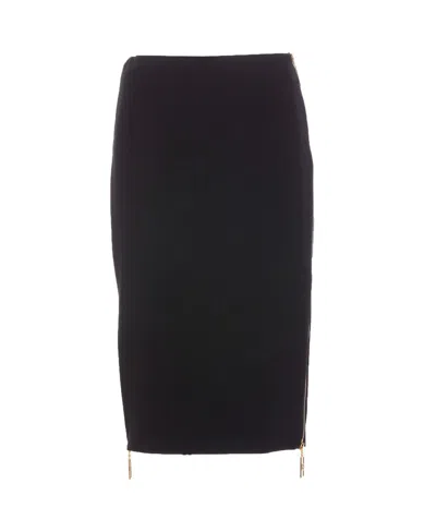 Elisabetta Franchi Zip-detail Crepe Skirt In Black