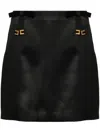 Elisabetta Franchi Bow-embellished Satin Mini Skirt In Black