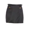 Elisabetta Franchi Bow-embellished Satin Mini Skirt In Black