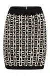 Elisabetta Franchi Viscose Logo Jacquard Miniskirt In Black