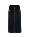 Elisabetta Franchi Gonna Midi In Viscosa Con Zip In Black