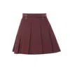 Elisabetta Franchi Technical Nylon Zipped Pleated Mini Skirt In Bordeaux