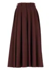Elisabetta Franchi Wool Pleated Skirt In Red