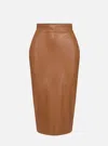 Elisabetta Franchi Pencil Skirt With Jewelled Hooks In Brown